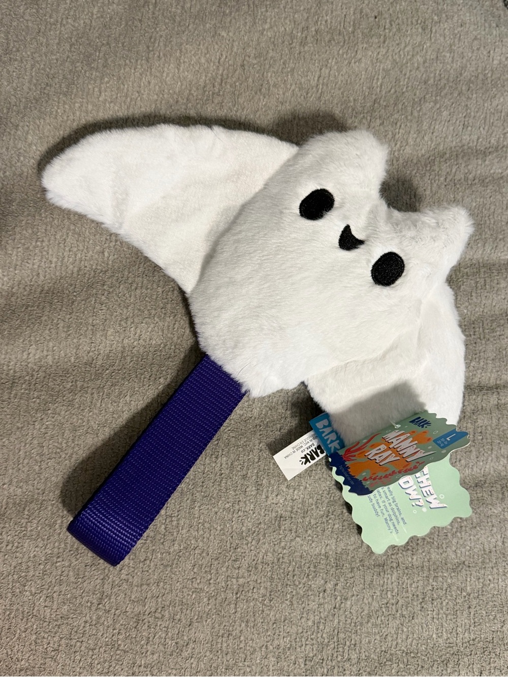 NEW BarkBox Manny Ray Manta Ray Dog Toy With Nylon Tug Large (50+ Lbs)